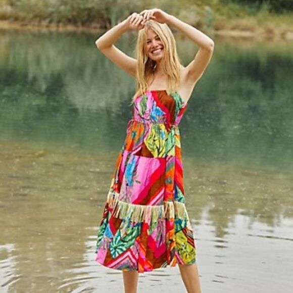 💯 ANTHROPOLOGIE Farm Rio Palila dress - Picture 1 of 6